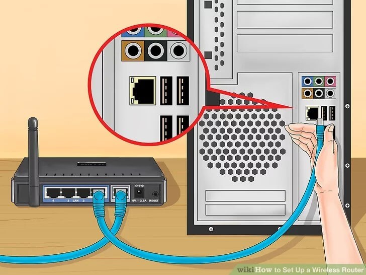 LAN cable to computer